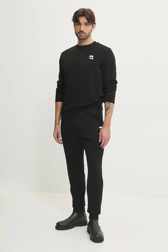 Karl Lagerfeld Суичър в черно с апликация 500900.705710