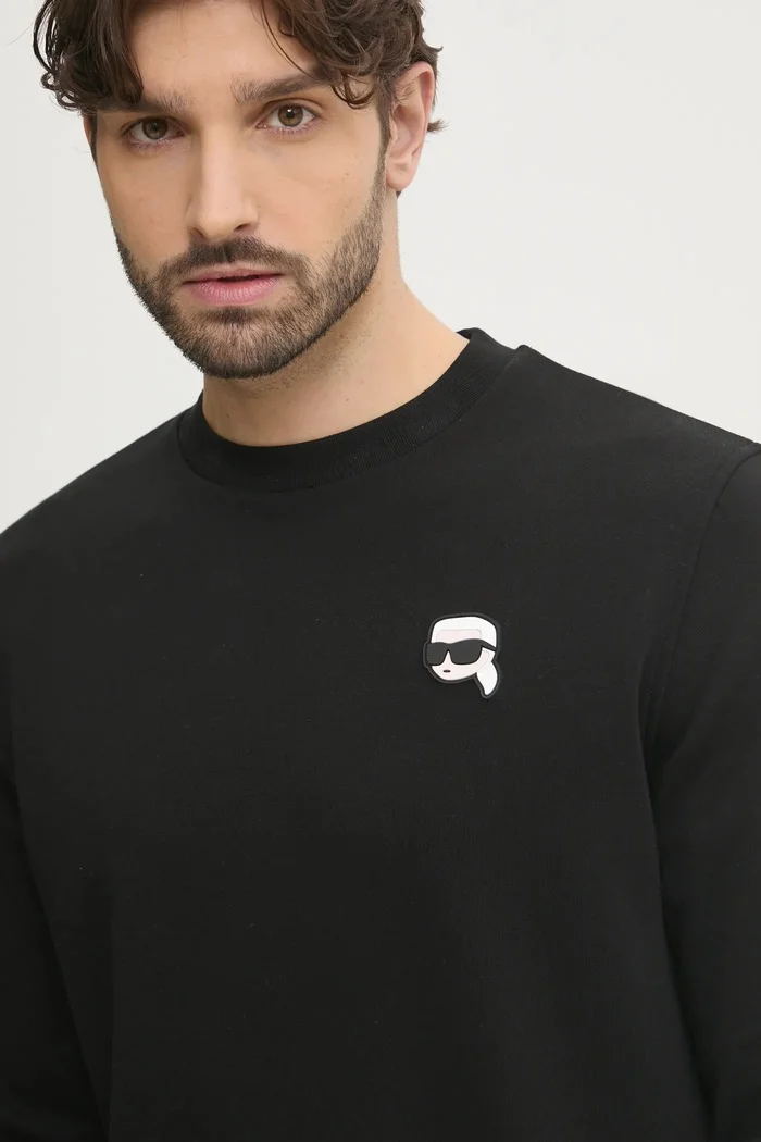 Karl Lagerfeld Суичър в черно с апликация 500900.705710
