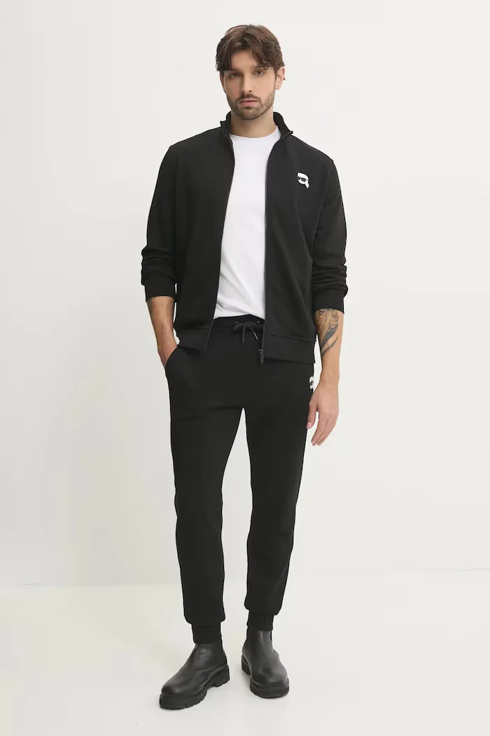 Karl Lagerfeld Суичър в черно с апликация 500900.705712