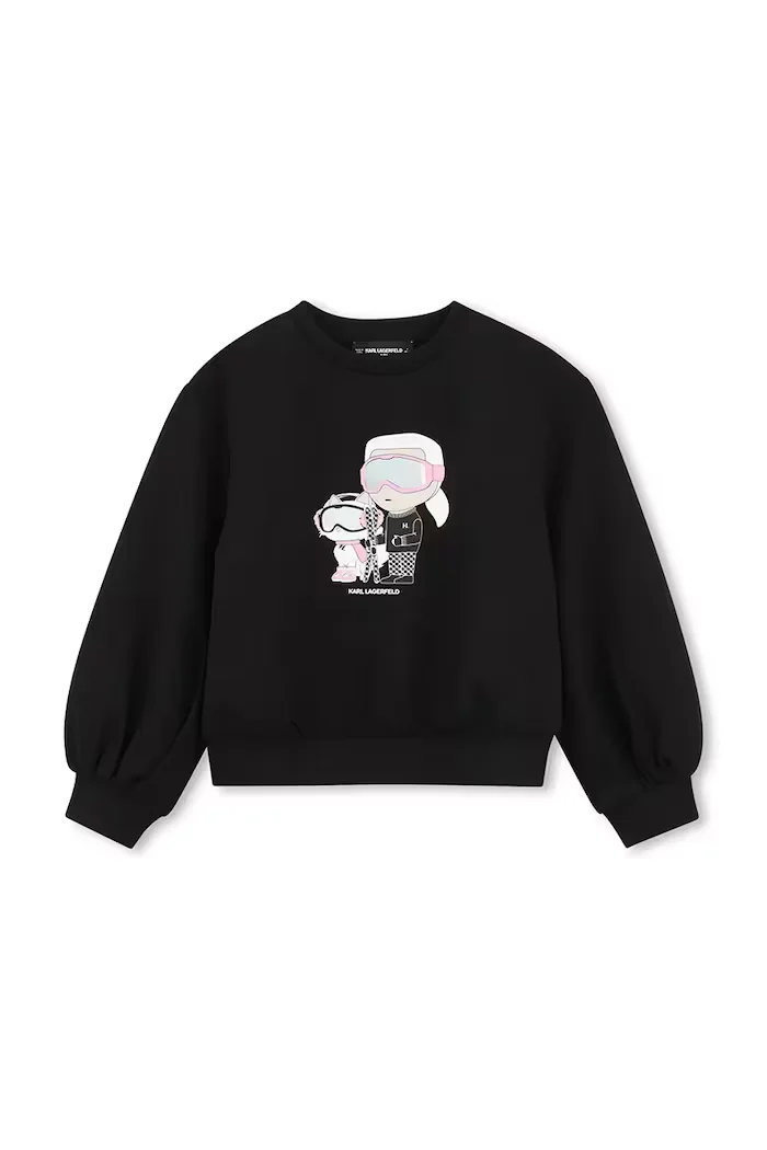 Karl Lagerfeld суичър за деца с памук черен Z31318
