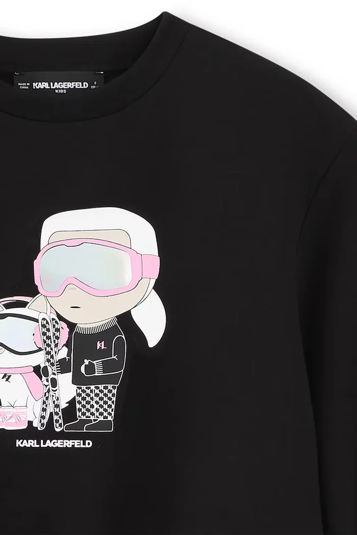 Karl Lagerfeld суичър за деца с памук черен Z31318