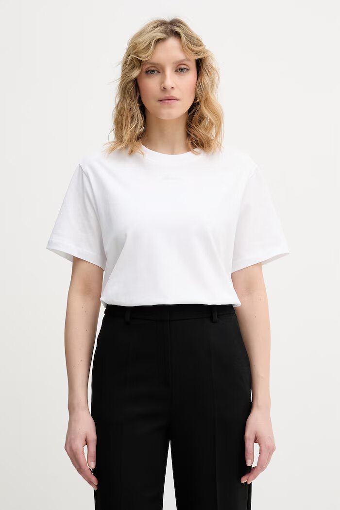 Karl Lagerfeld тениска basic дамска памучна бяла B2W17095
