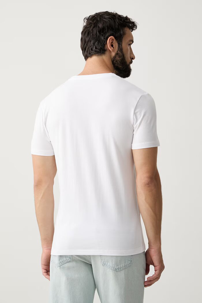 Karl Lagerfeld тениска basic мъжка от памук с еластан 2 броя бяла A1M47097