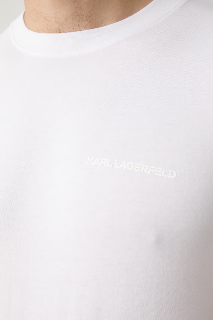 Karl Lagerfeld тениска basic мъжка от памук с еластан 2 броя бяла A1M47097