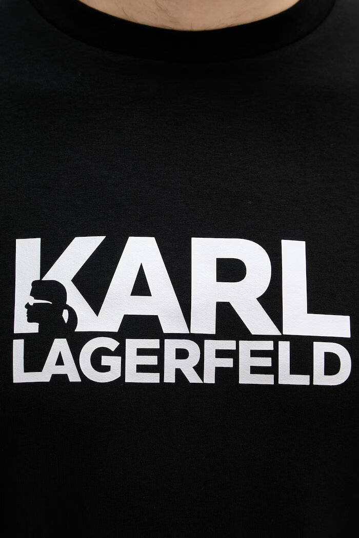 Karl Lagerfeld тениска мъжка от памук черна 500235.755780