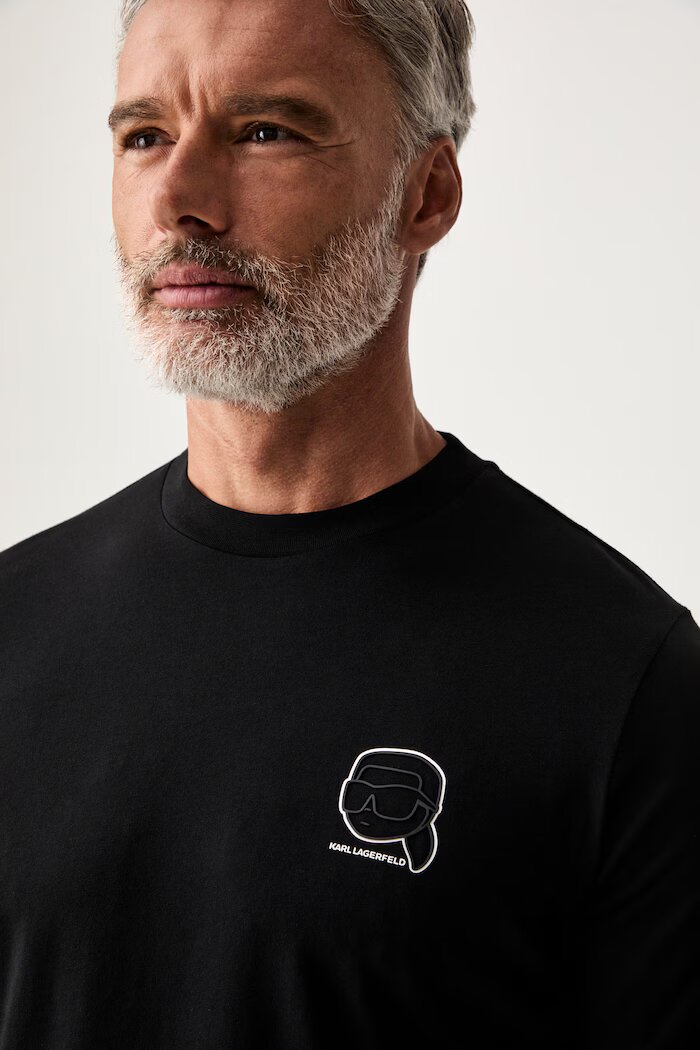 Karl Lagerfeld тениска мъжка от памук черна 563224.755026