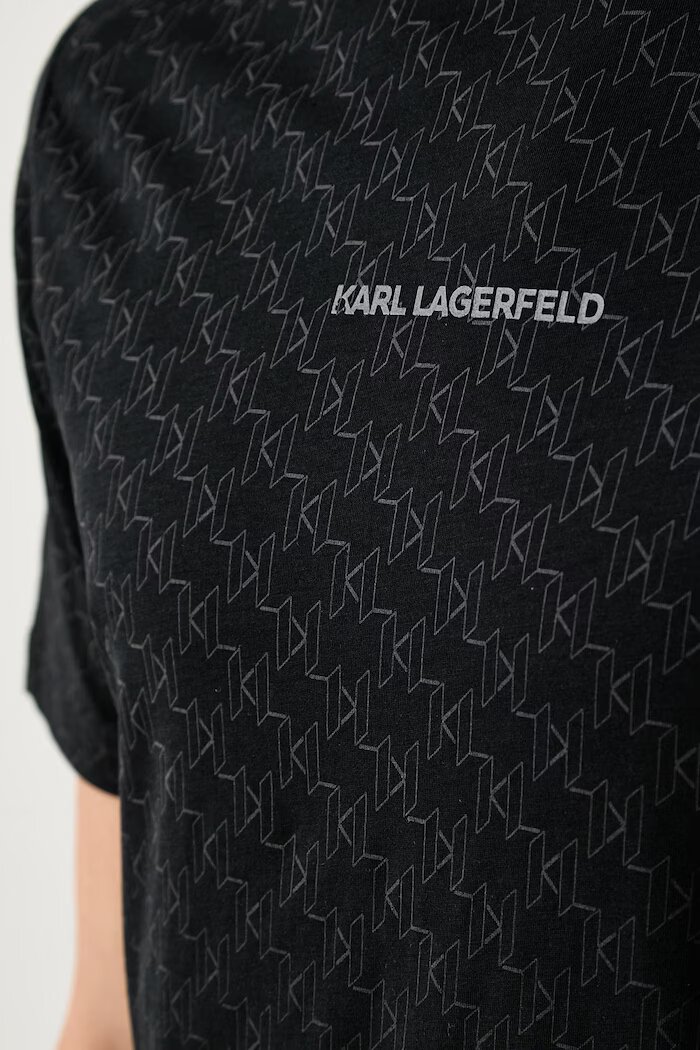 Karl Lagerfeld тениска мъжка от памук черна 564251.755070