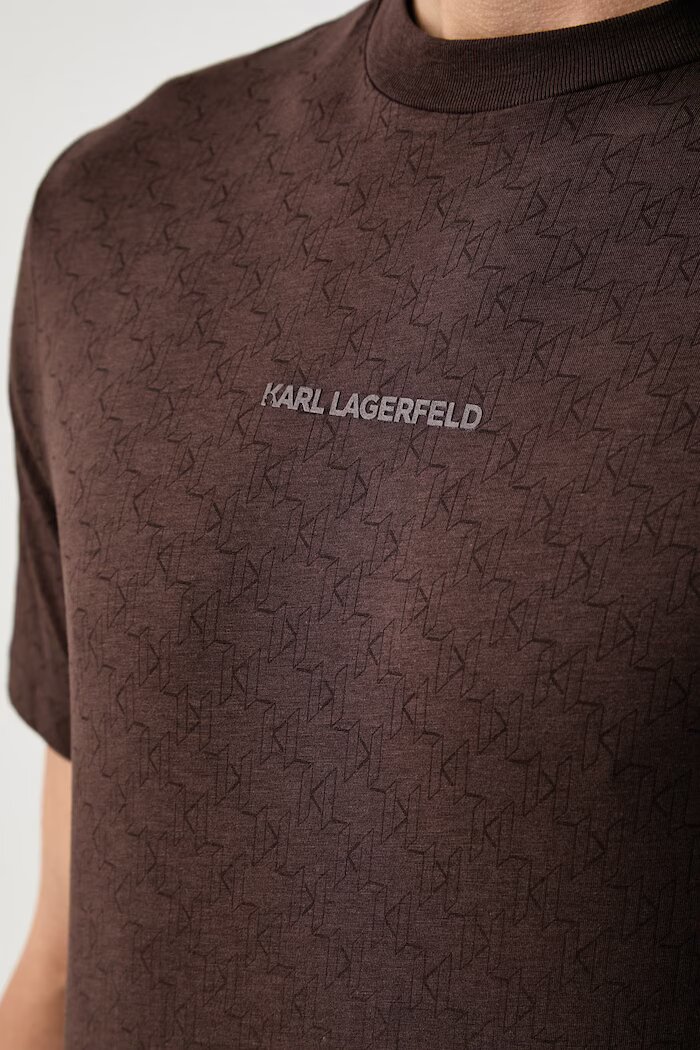 Karl Lagerfeld тениска мъжка от памук кафява 564251.755070