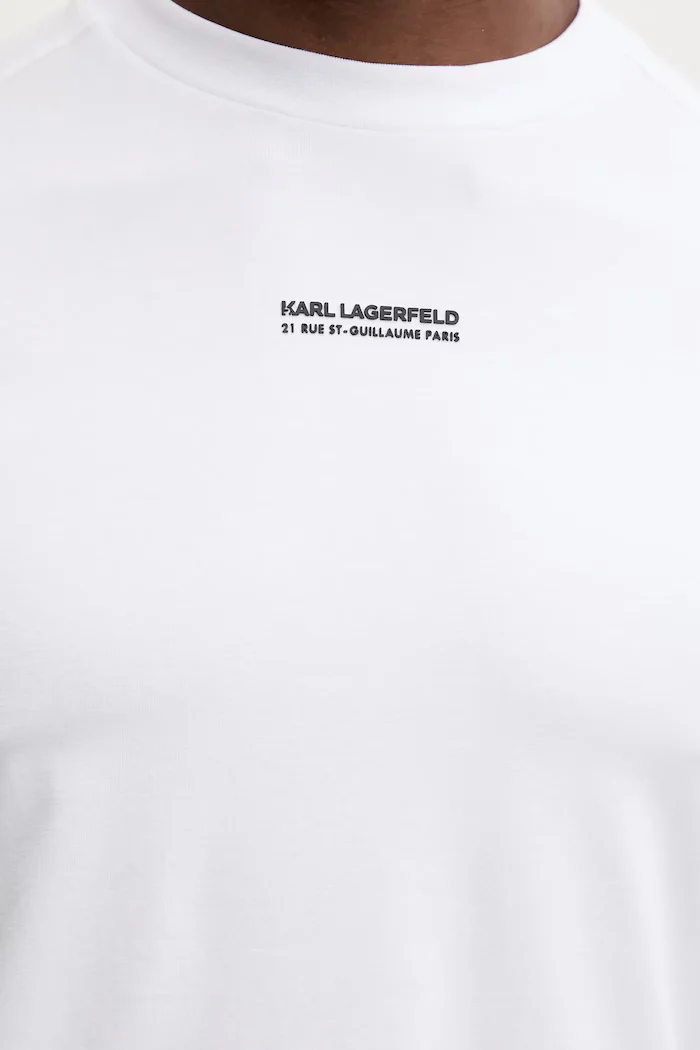 Karl Lagerfeld Тениска в бяло с изчистен дизайн 561221.755042