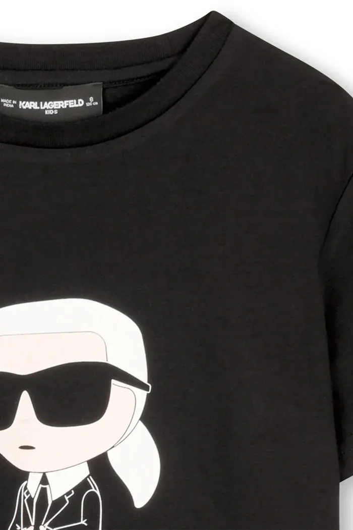 Karl Lagerfeld тениска за деца памучна черна Z31096