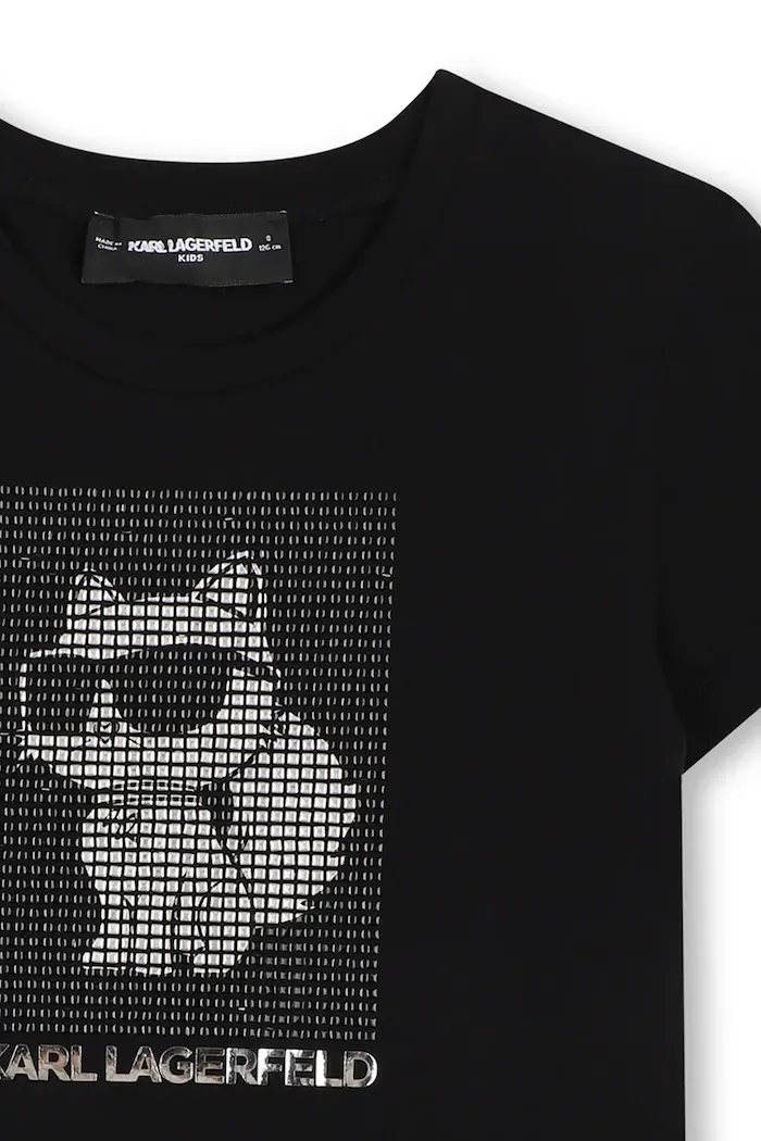 Karl Lagerfeld тениска за деца с памук черна Z31158