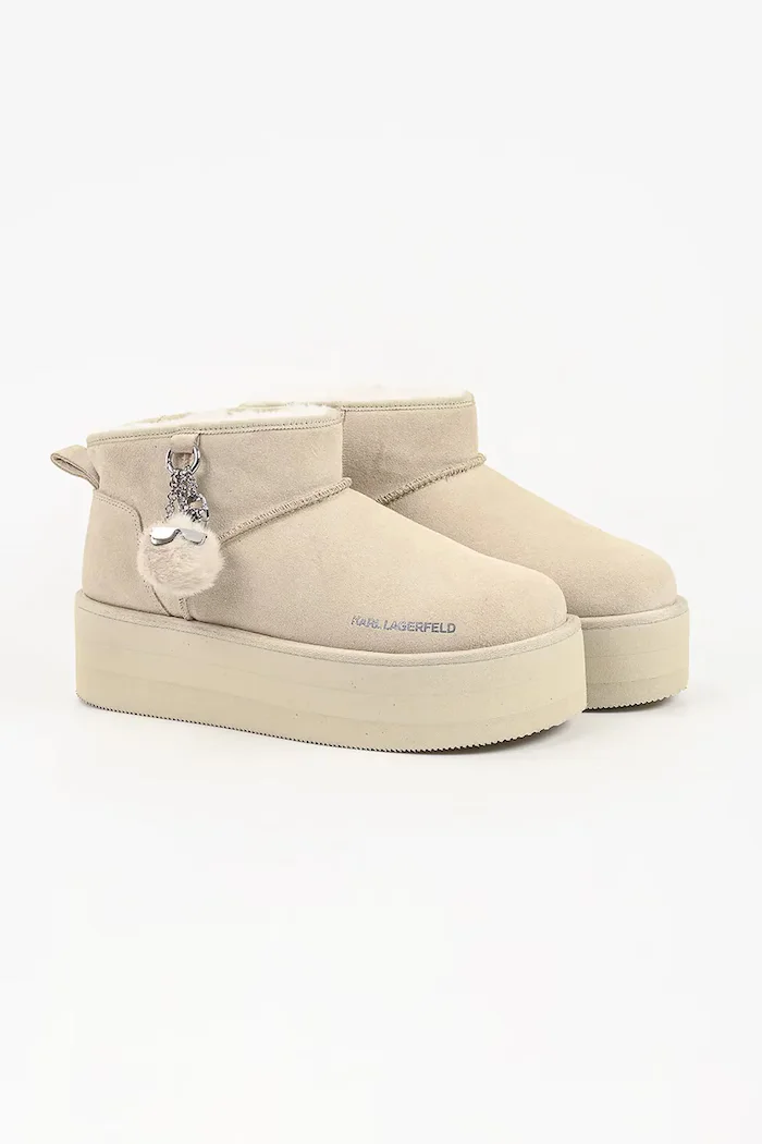 Karl Lagerfeld Thermo апрески дамски от кожа бежови KL48527