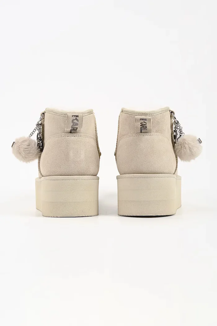 Karl Lagerfeld Thermo апрески дамски от кожа бежови KL48527
