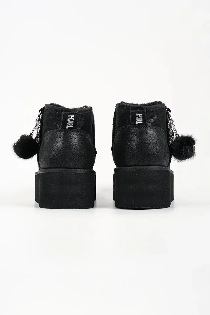 Karl Lagerfeld Thermo апрески дамски от кожа черни KL48527