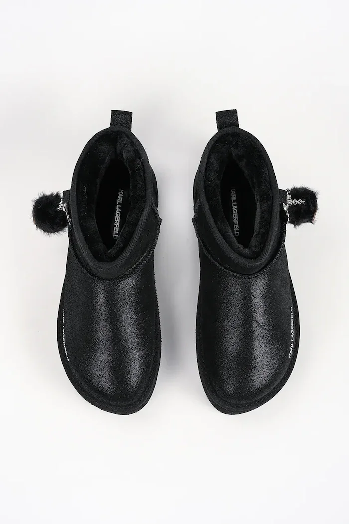 Karl Lagerfeld Thermo апрески дамски от кожа черни KL48527