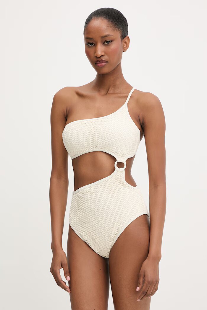 Karl Lagerfeld цял бански дамски бежов B1W46036