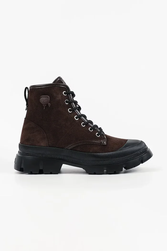 Karl Lagerfeld туристически обувки мъжки от велур Trekka Mens Nft кафяви KL25252