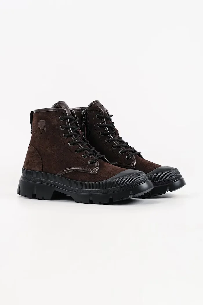 Karl Lagerfeld туристически обувки мъжки от велур Trekka Mens Nft кафяви KL25252