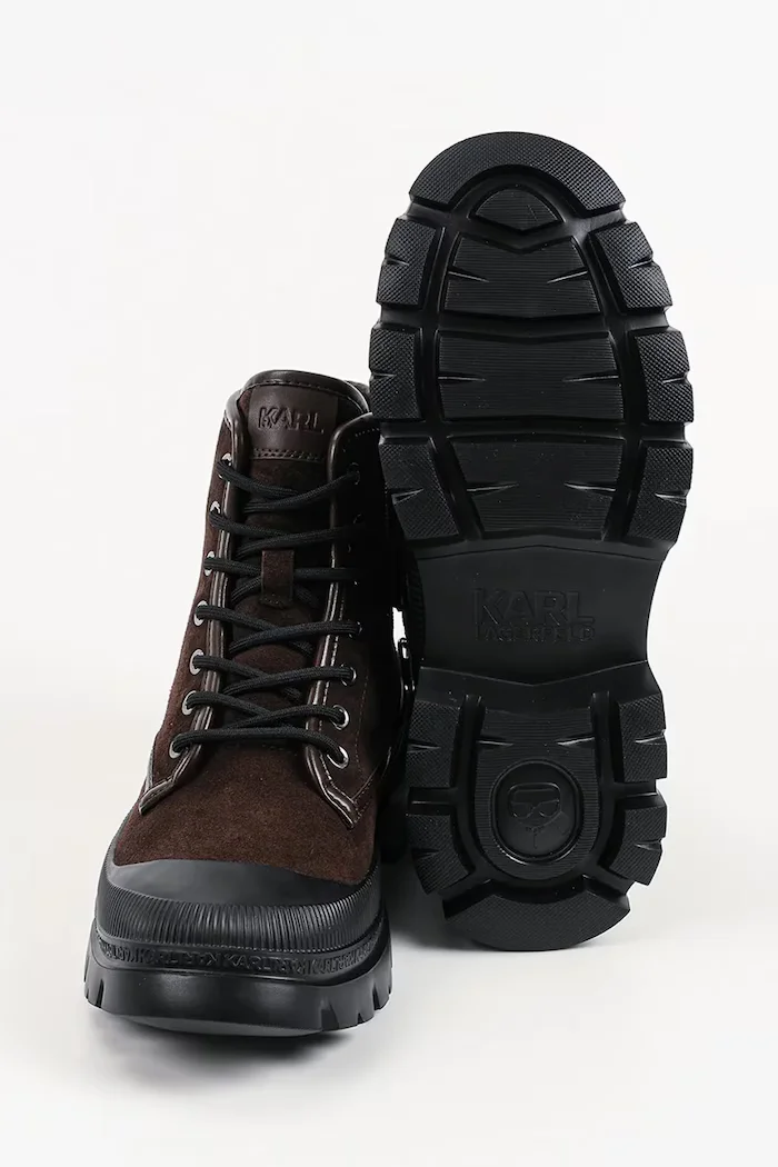 Karl Lagerfeld туристически обувки мъжки от велур Trekka Mens Nft кафяви KL25252