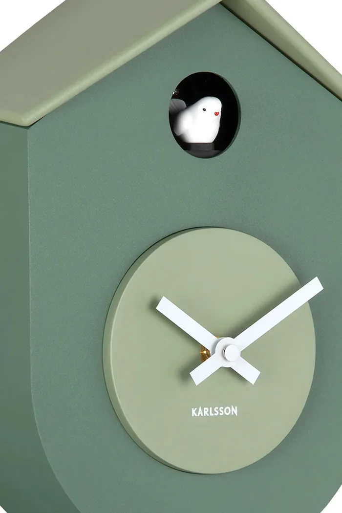 Karlsson Часовник с махало Grato Cuckoo 33 cm в зелено