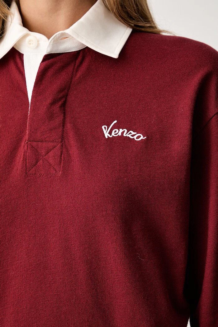 Kenzo блуза дамска от памук бордо FG62PO5504SU