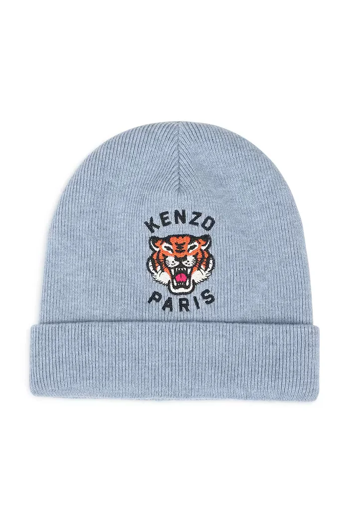 Kenzo Kids шапка beanie за деца с вълна синя K62156