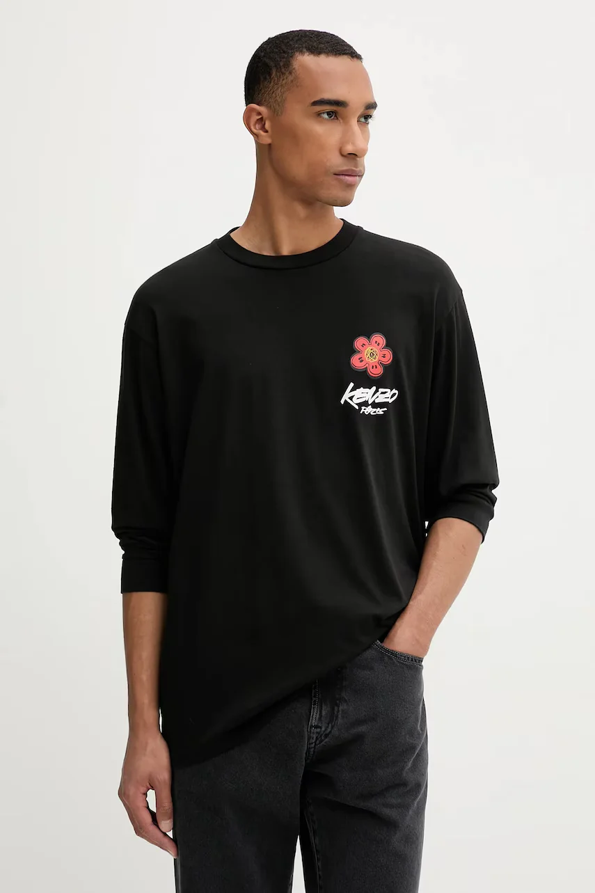 Kenzo Памучна блуза с дълги ръкави