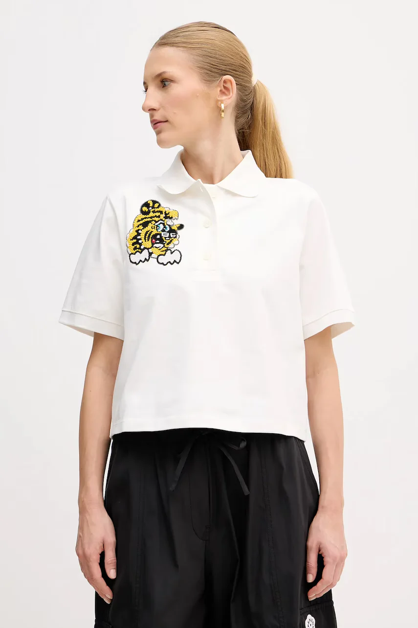 Kenzo Памучна тениска с яка