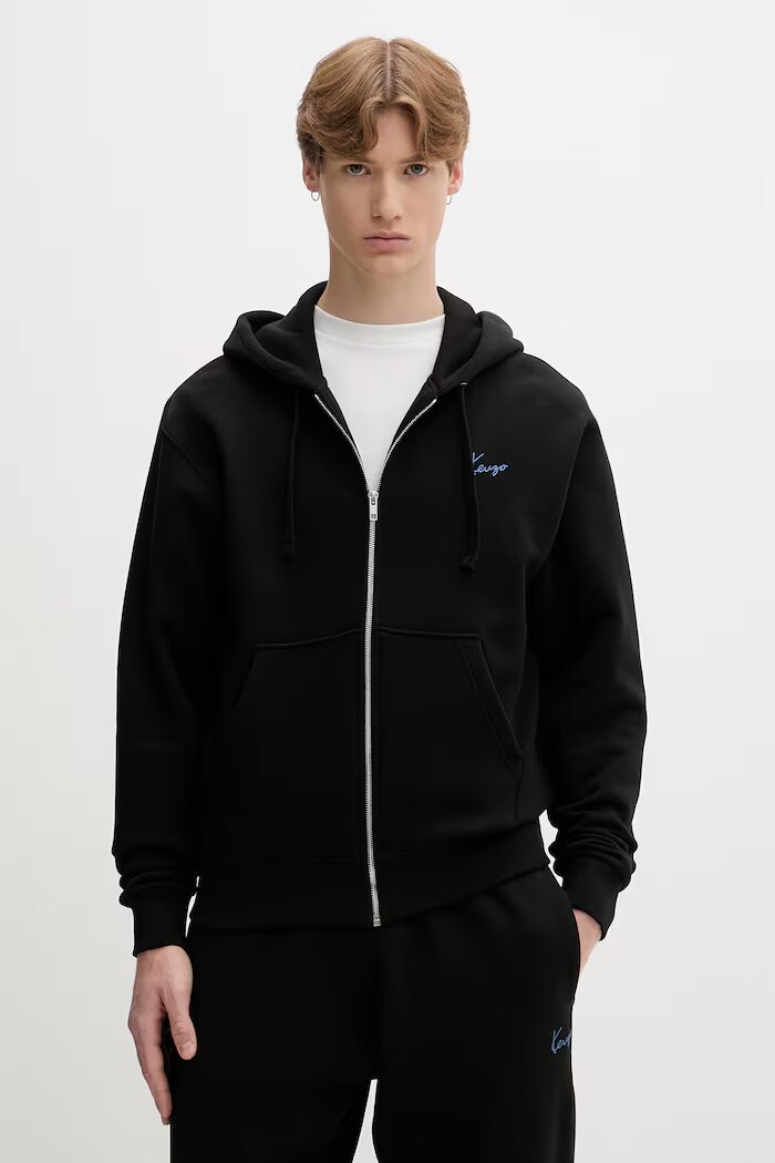 Kenzo суичър с качулка мъжки от памук черен FG65HO2644MJ