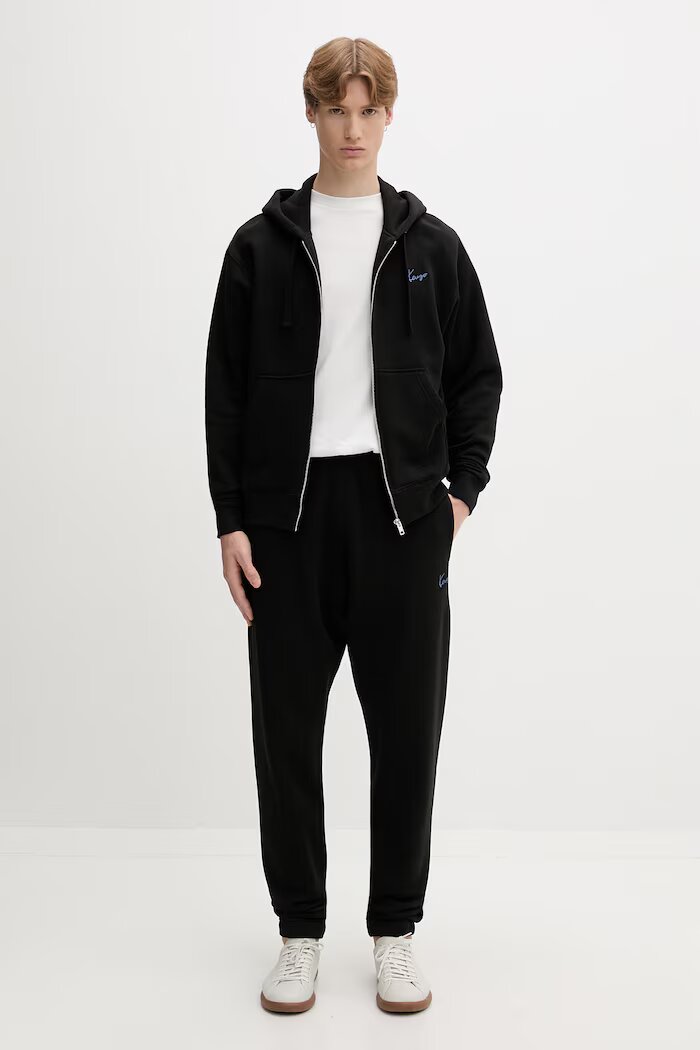 Kenzo суичър с качулка мъжки от памук черен FG65HO2644MJ