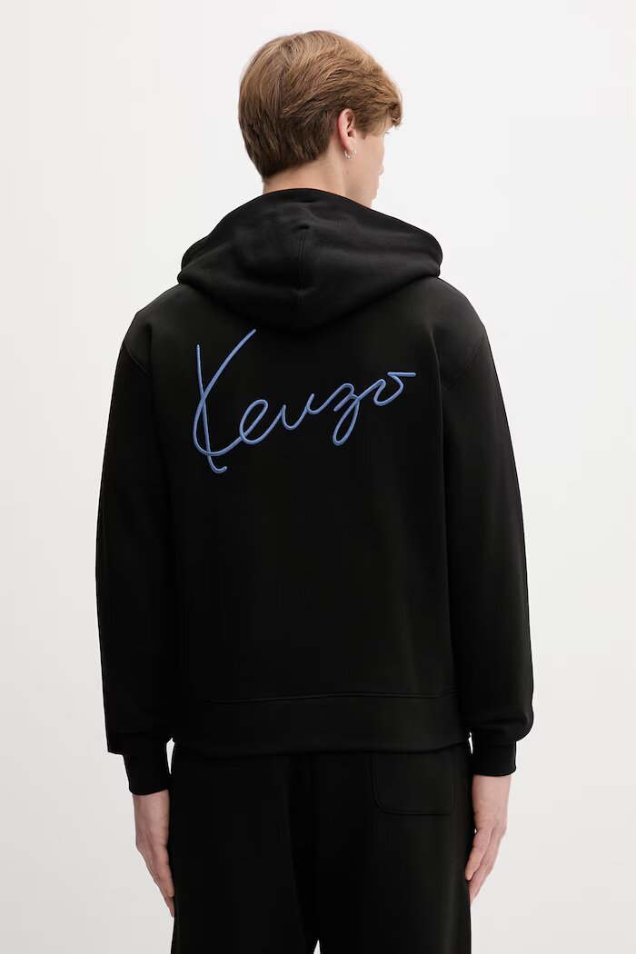 Kenzo суичър с качулка мъжки от памук черен FG65HO2644MJ