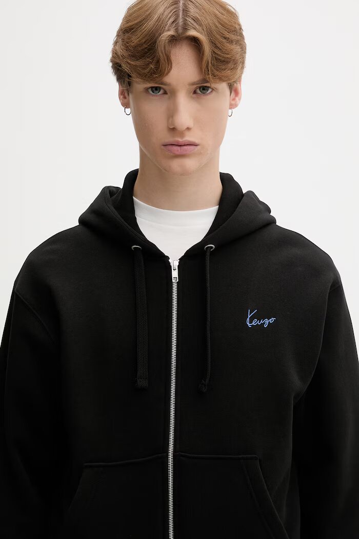 Kenzo суичър с качулка мъжки от памук черен FG65HO2644MJ