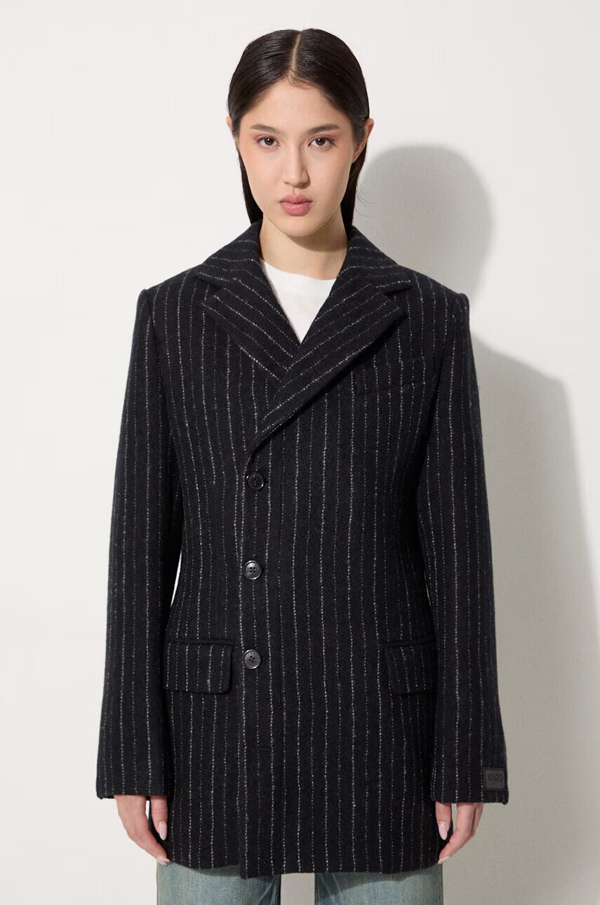 Kenzo Вълнено палто Tennis Stripes Pea Coat