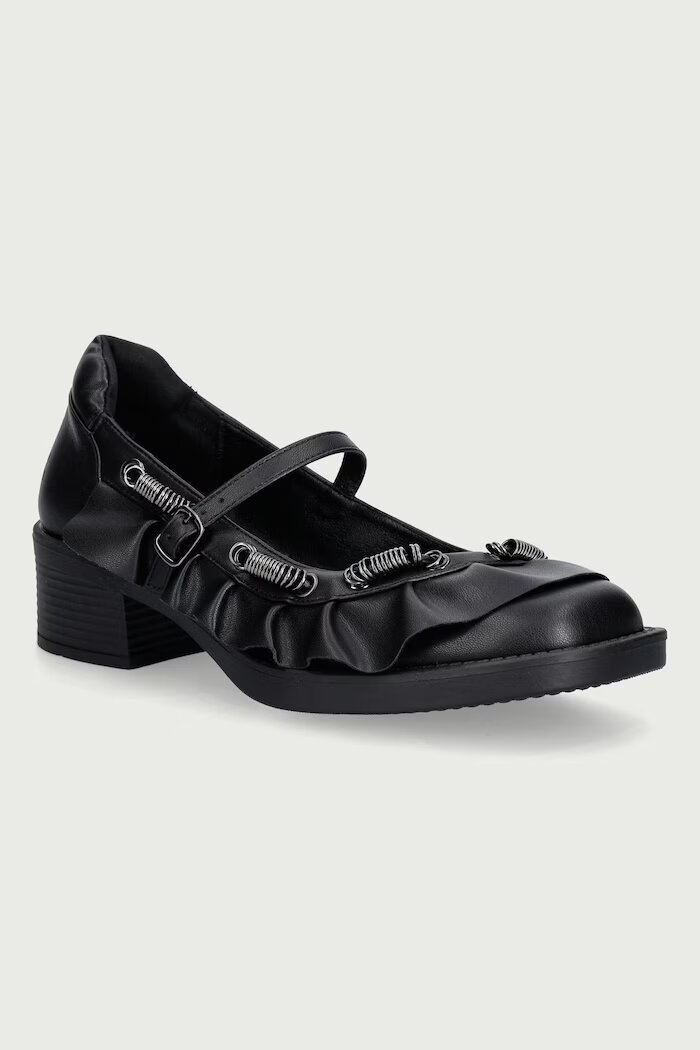 Koi Footwear балеринки Ruffle Chain Mary Janes черни STORMVEIL