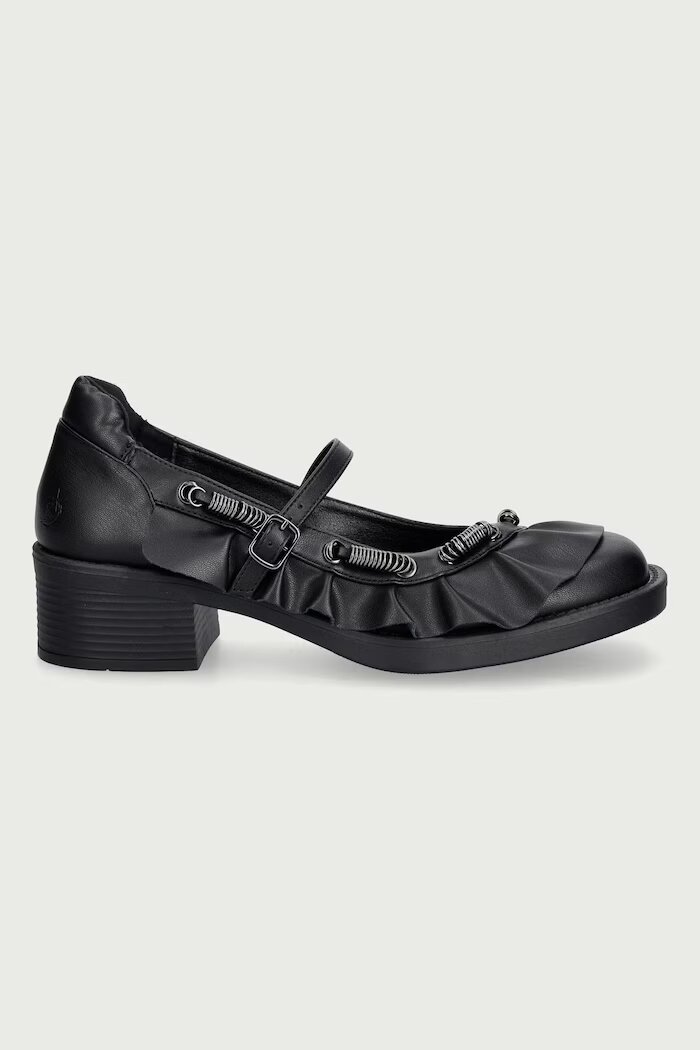 Koi Footwear балеринки Ruffle Chain Mary Janes черни STORMVEIL