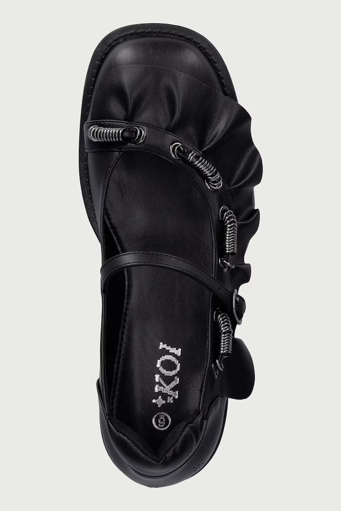 Koi Footwear балеринки Ruffle Chain Mary Janes черни STORMVEIL