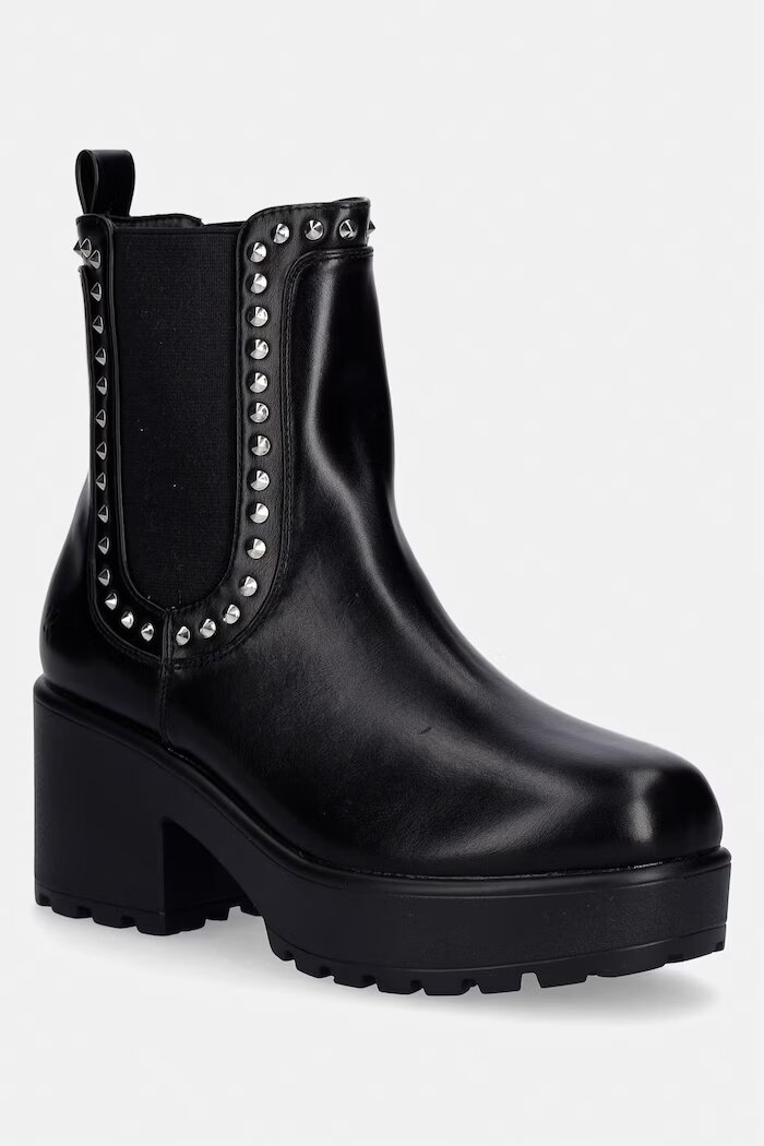 Koi Footwear Боти челси Anise Studded Chelsea Boots в черно с дебел ток Anise Studded Chelsea Boots