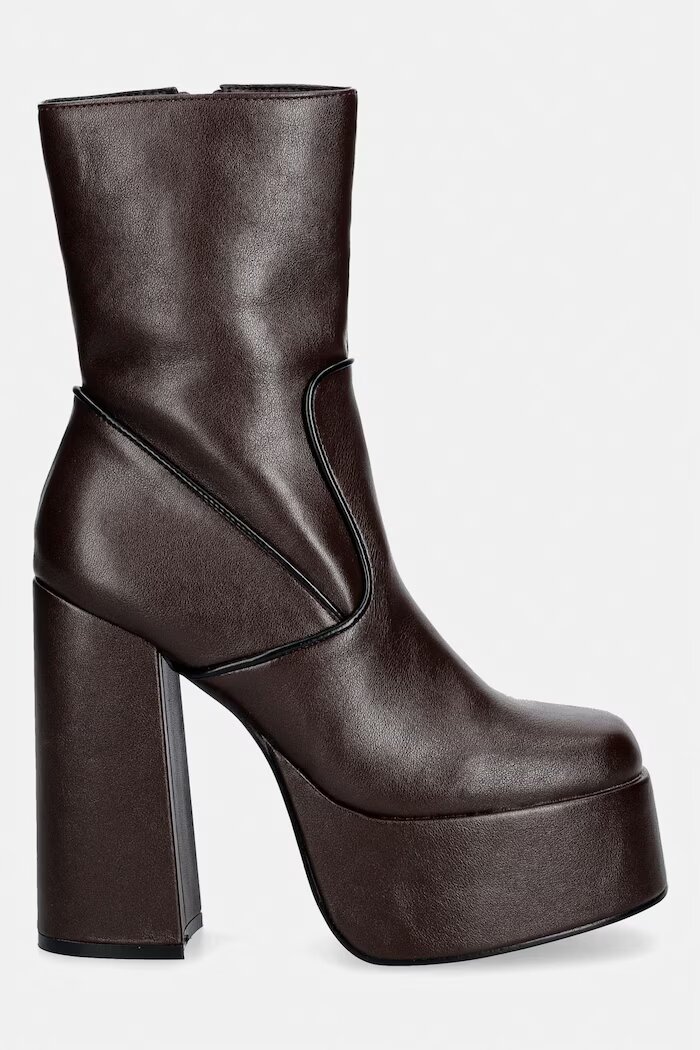 Koi Footwear боти с дебел ток дамски DBP1 кафяви DBP1