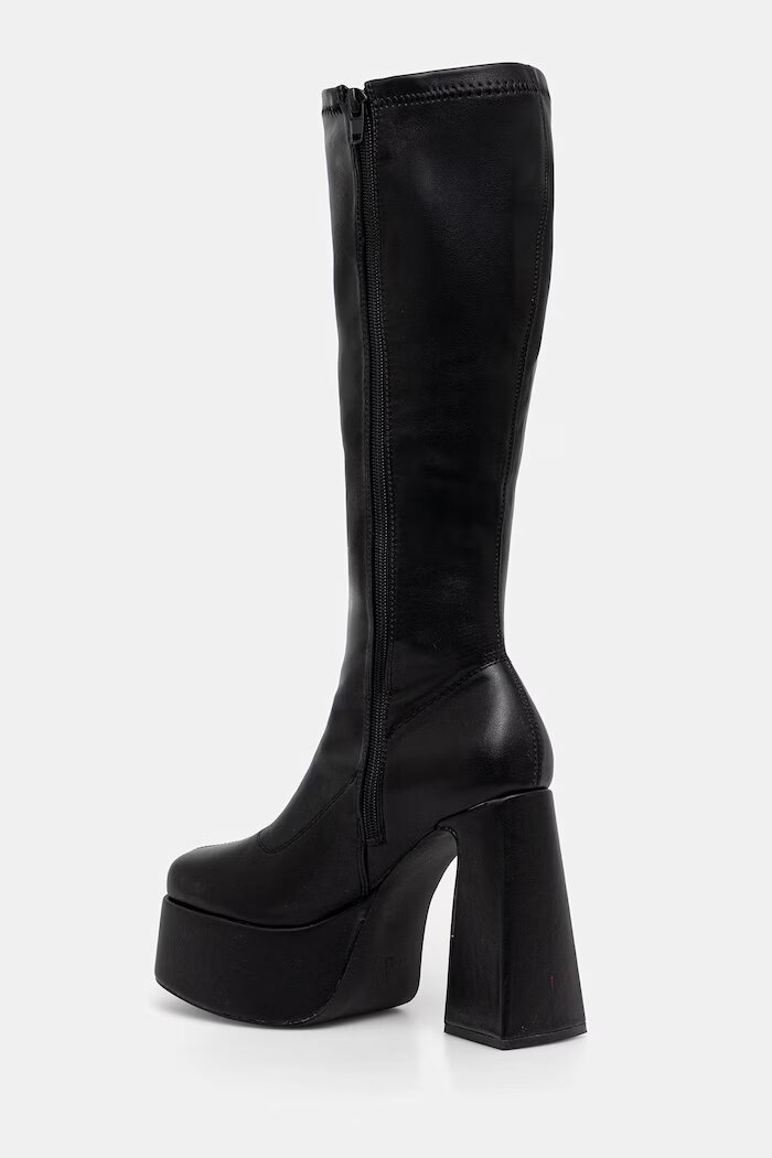 Koi Footwear ботуши под коляното с дебел ток дамски MC-21 черни MC-21