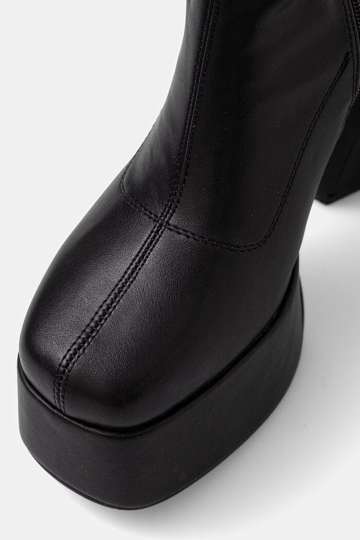 Koi Footwear ботуши под коляното с дебел ток дамски MC-21 черни MC-21