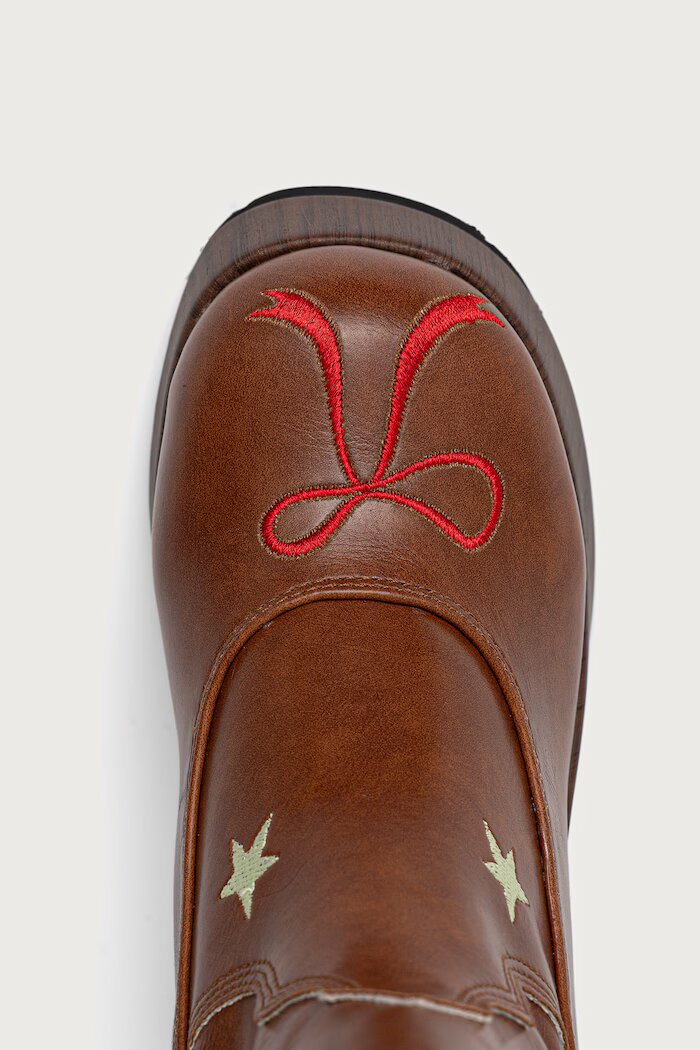 Koi Footwear ботуши под коляното с платформа дамски Jettison Chunky Cowboy Boots кафяви PW02