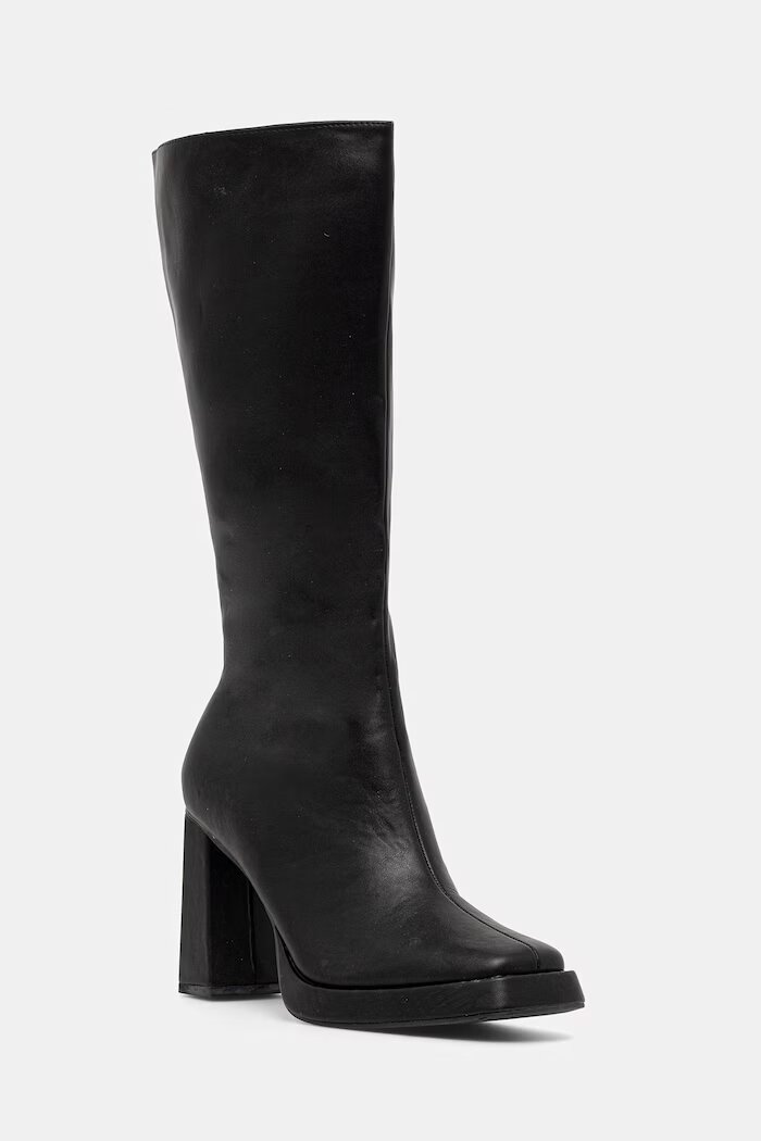 Koi Footwear Ботуши SWB05 KNEE HIGH BOOT в черно с дебел ток SWB05 KNEE HIGH BOOT