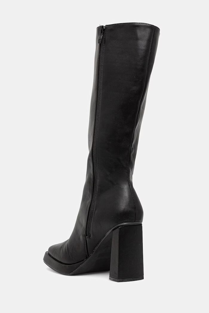 Koi Footwear Ботуши SWB05 KNEE HIGH BOOT в черно с дебел ток SWB05 KNEE HIGH BOOT