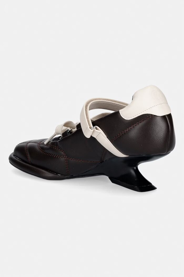 Koi Footwear обувки с дебел ток със скосена пларформа Adria Padded Kitten Heel кафяви Adria Padded Kitten Heel
