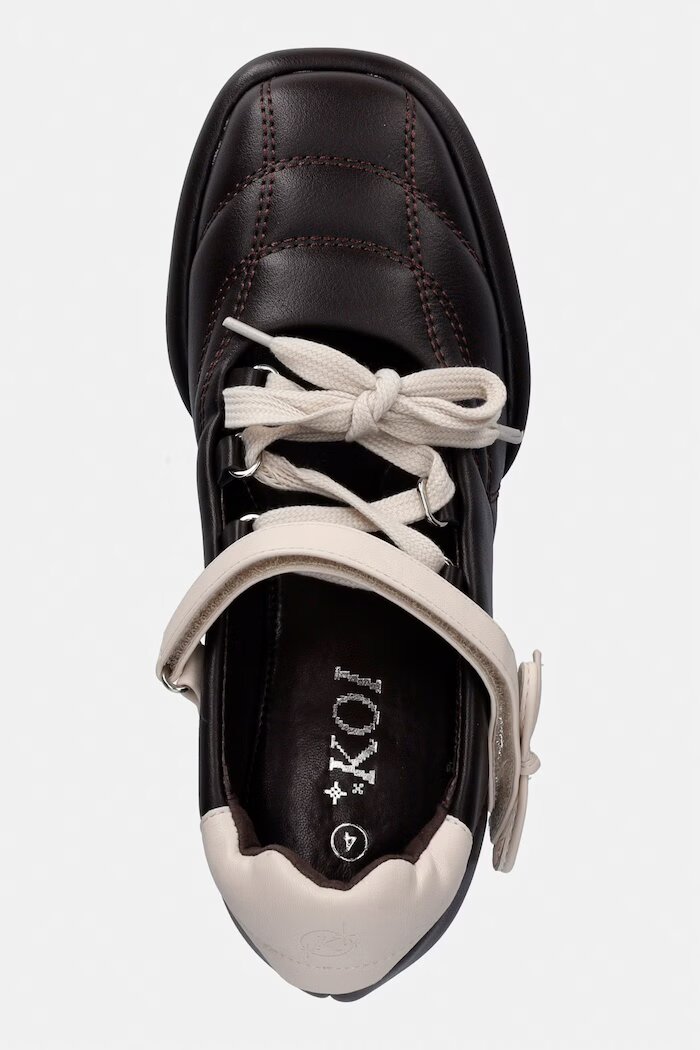 Koi Footwear обувки с дебел ток със скосена пларформа Adria Padded Kitten Heel кафяви Adria Padded Kitten Heel