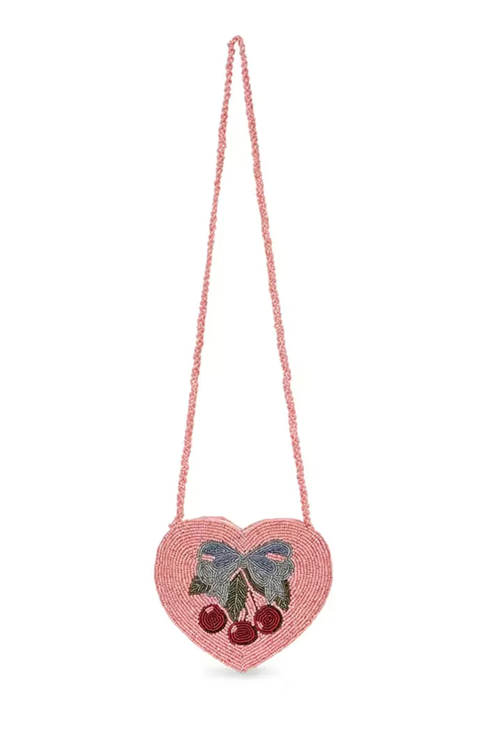 Konges Sløjd BEADED HEART BAG розова KS104220