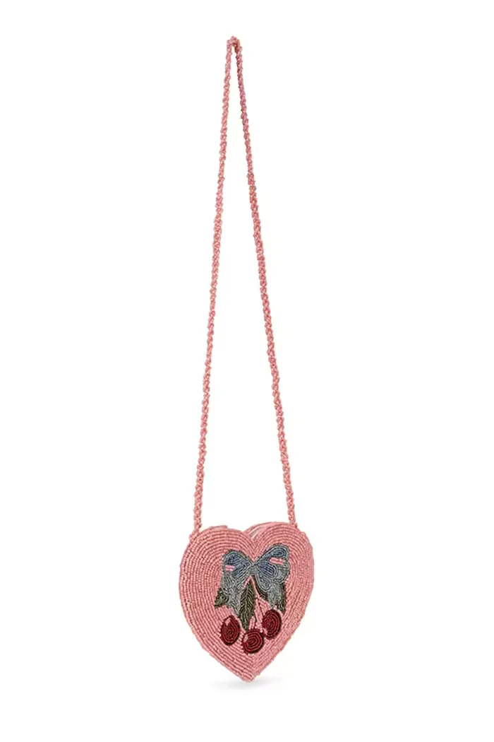 Konges Sløjd BEADED HEART BAG розова KS104220