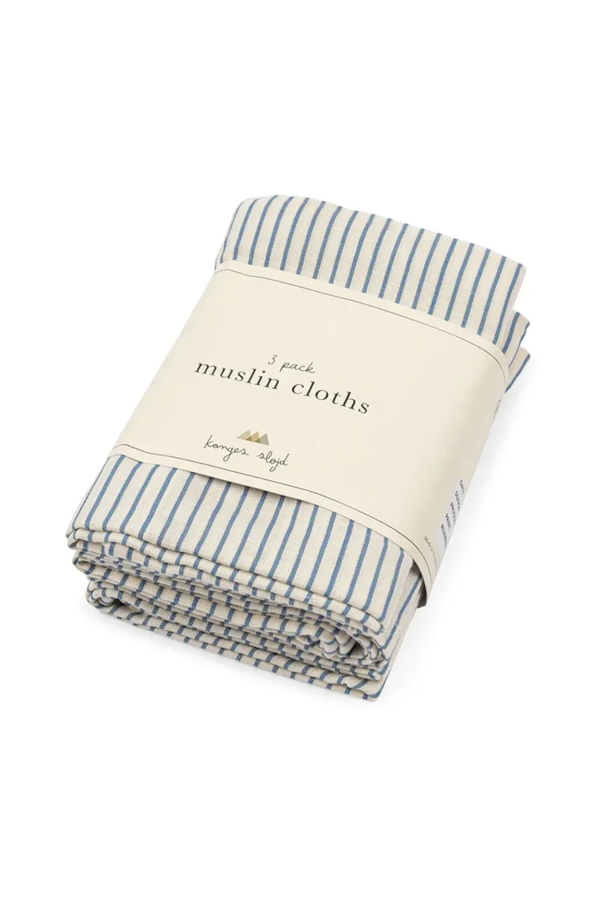 Konges Sløjd Бебешка кърпа 3 PACK MUSLIN CLOTH GOTS (3 броя)