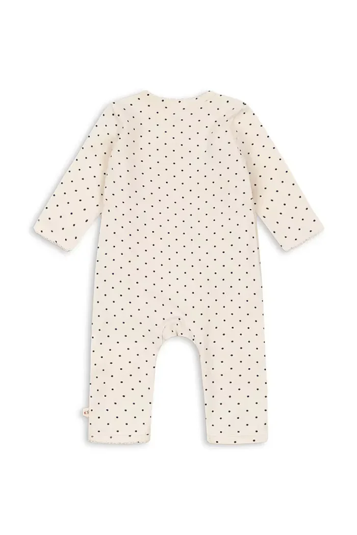 Konges Sløjd бебешки гащеризон за деца от памук с еластан BASIC NEWBORN ONESIE GOTS бежов KS105898