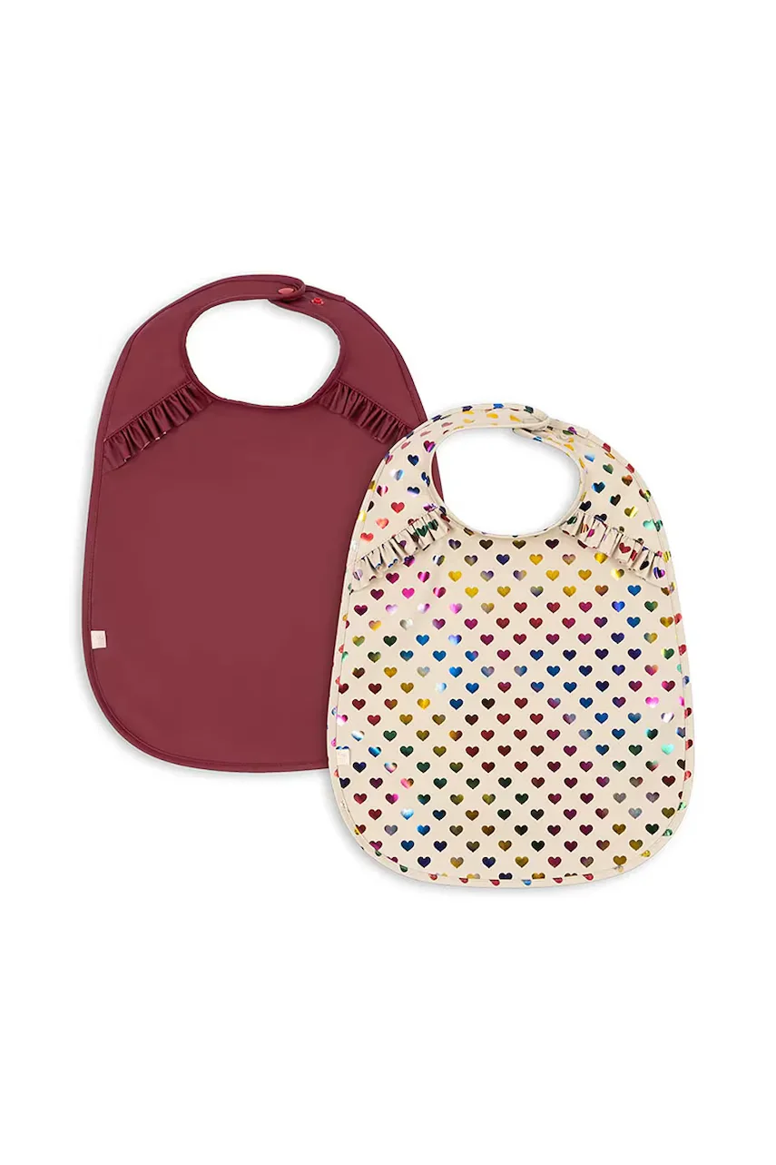 Konges Sløjd Бебешки лигавник 2 PACK GLITTER DINNER BIB WITH FRILL (2 броя)